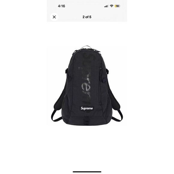 🔥Supreme Backpack| Black| SS24| Water Resistant 3M Reflective Poly Ripstop - Picture 1 of 6